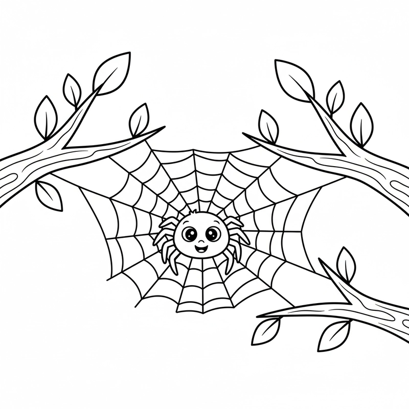 Bé học tô hình con nhện vui nhộn