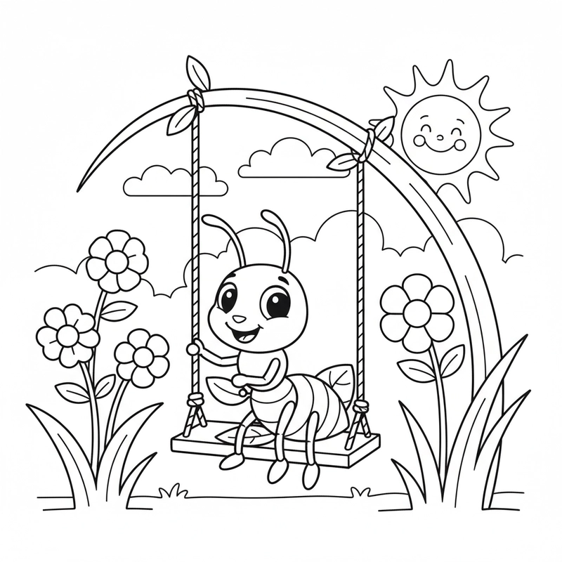 Bé học tô màu con kiến vui nhộn