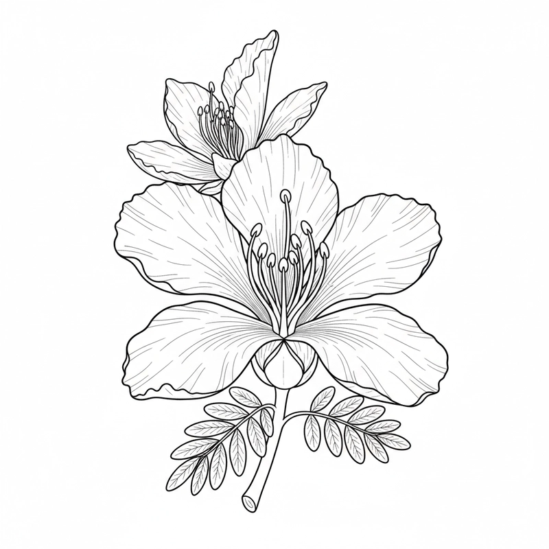 Bé học tô màu hoa phượng đỏ