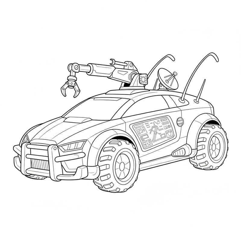 Bé học tô màu xe cứu hộ