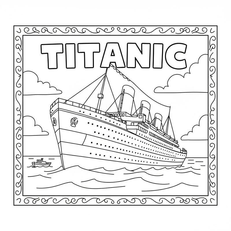 Bé sáng tạo với tranh tô tàu Titanic