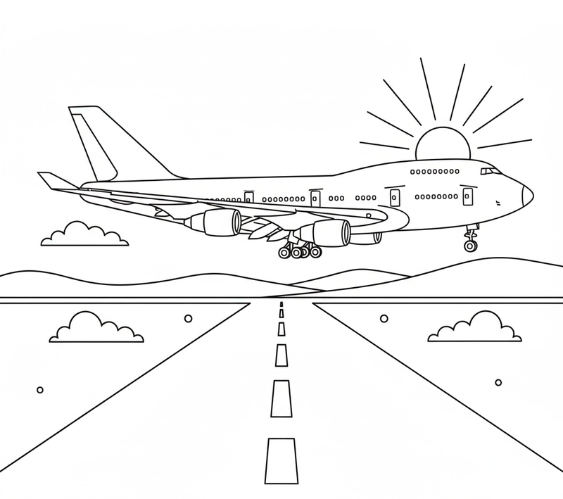 Bé tập tô Boeing 747