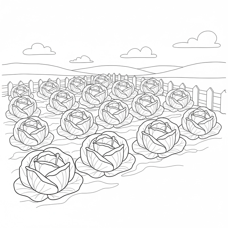 Bé tập tô hình bắp cải