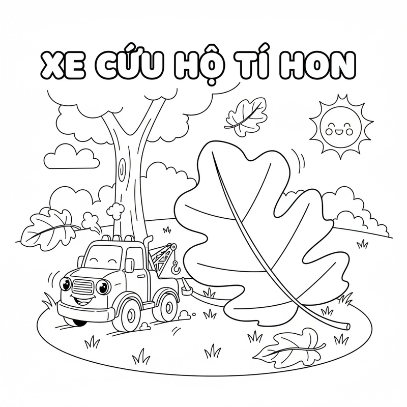 Bé tập tô màu xe cứu hộ