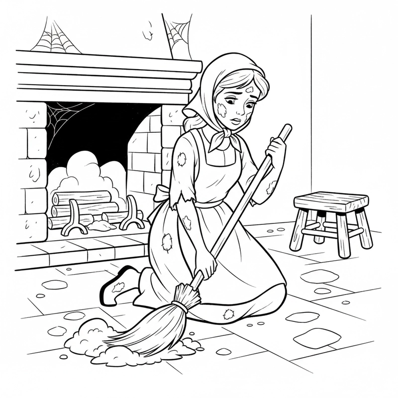 Bé tô màu Công chúa Lọ Lem