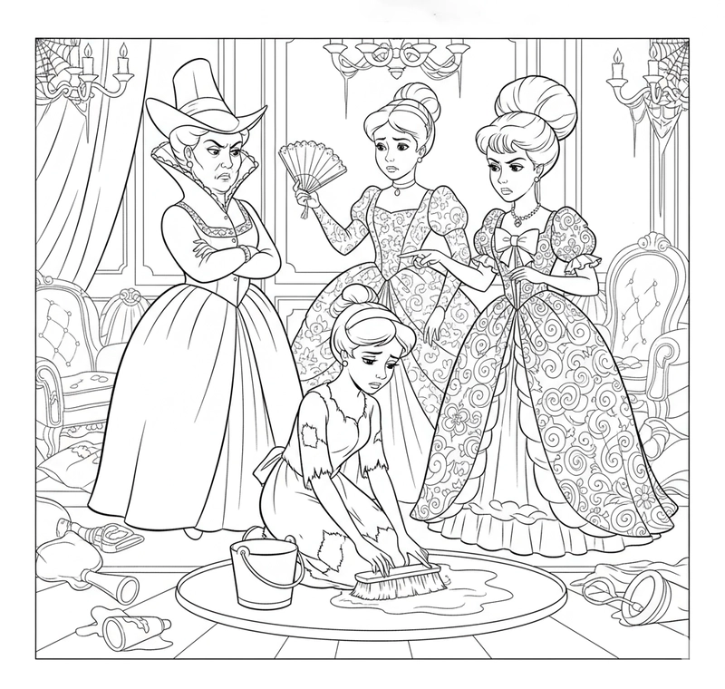 Bé tô màu Lọ Lem cổ tích