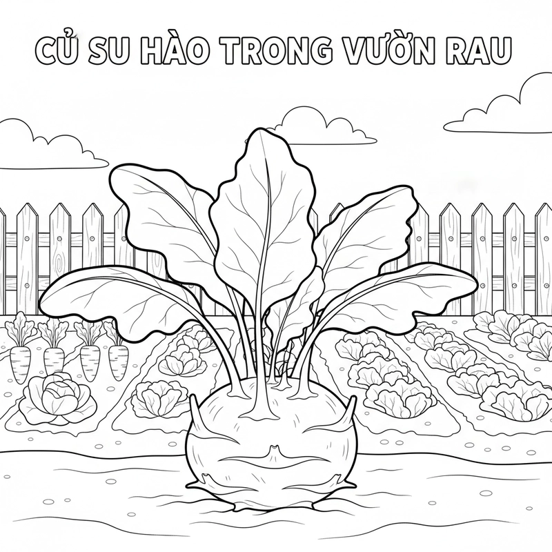Bé tô màu củ su hào xanh mát