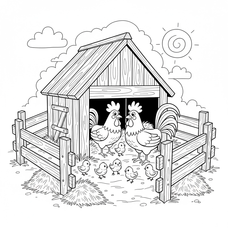 Bé tô màu đàn gà con