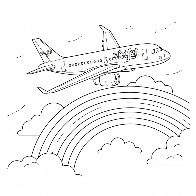 Bé tô màu máy bay đỏ vàng Vietjet