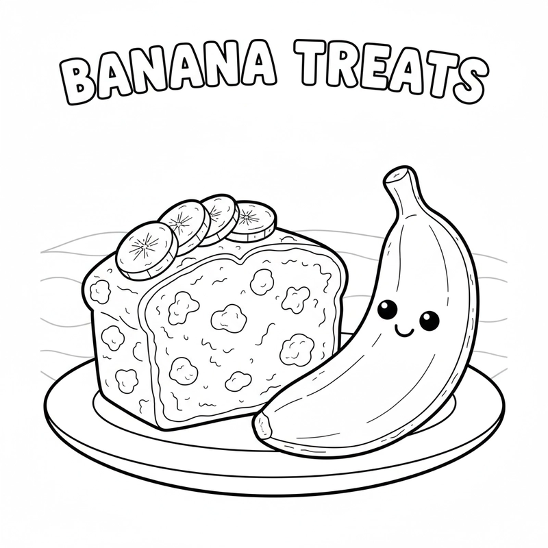 Bé tô màu quả chuối vui nhộn
