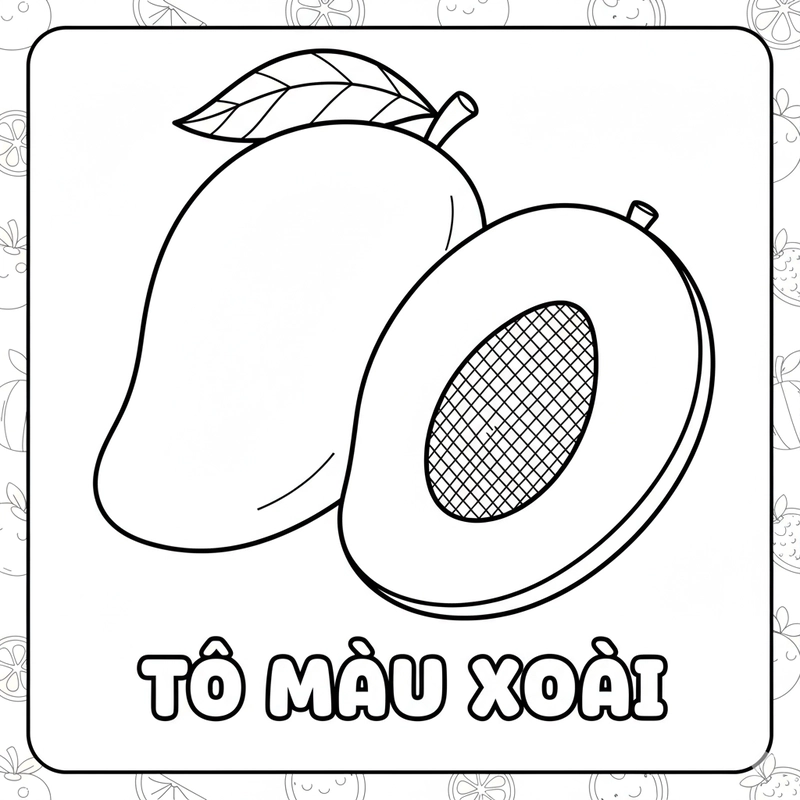 Bé tô màu quả xoài vui nhộn