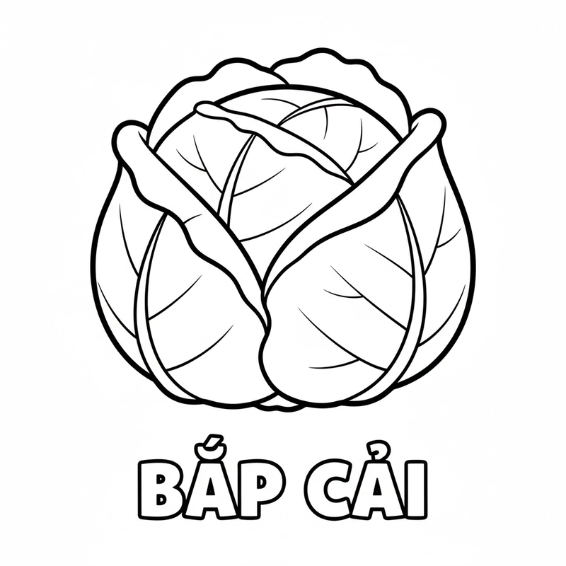 Bé tô màu rau bắp cải vui nhộn