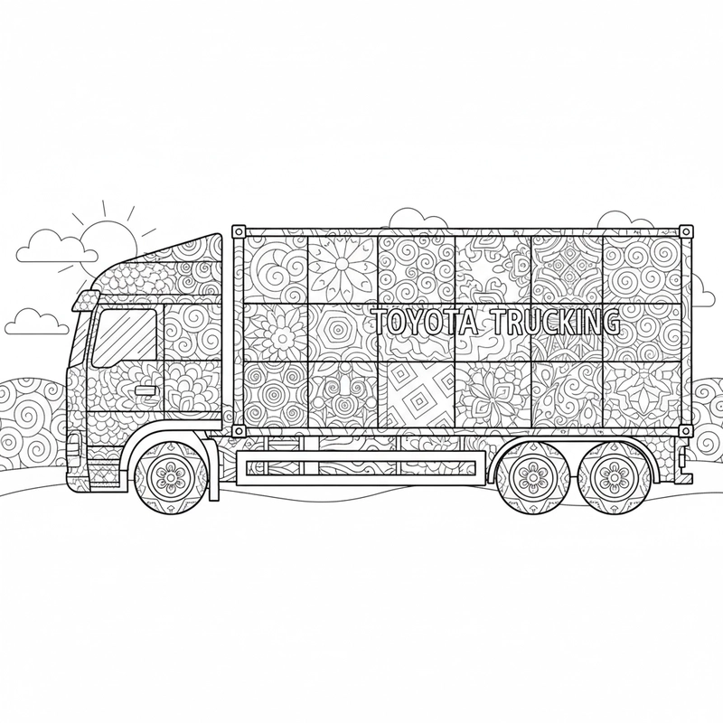 Bé tô màu xe Container vui vẻ