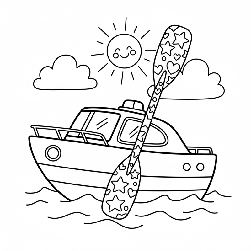 Ca nô vui chơi tô màu