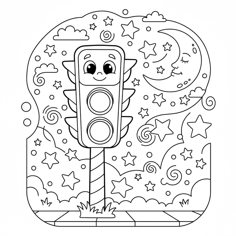 Đèn giao thông tô màu