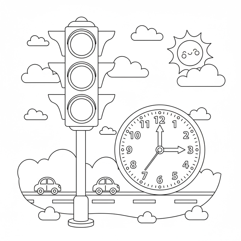 Đèn tín hiệu giao thông tô màu