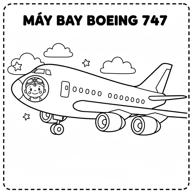 Hình Boeing 747 dễ tô