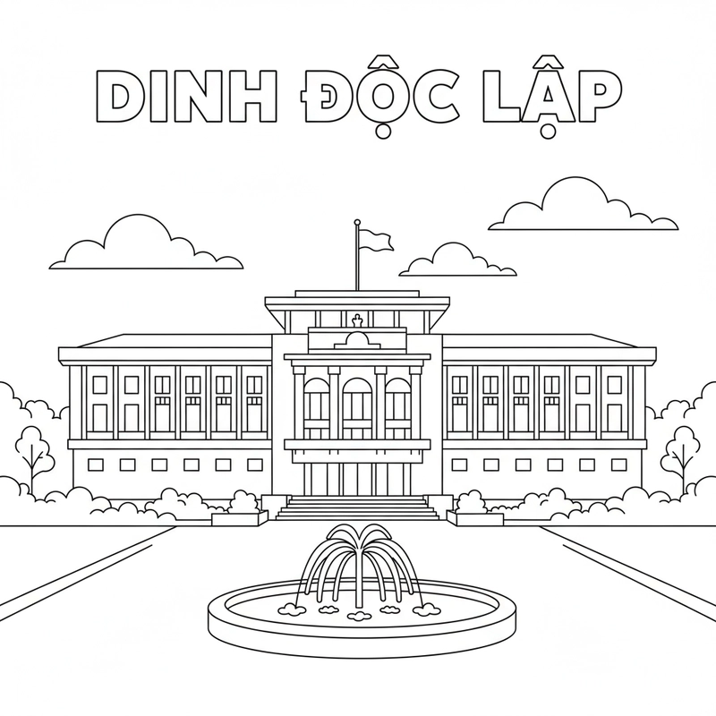 Hình Dinh Độc Lập cho bé sáng tạo