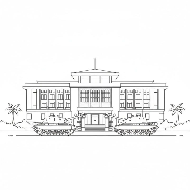 Hình Dinh Độc Lập đơn giản, dễ tô