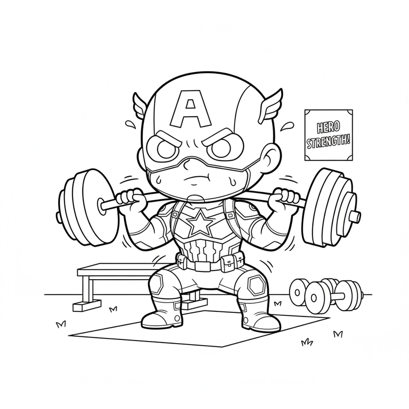 Hình Đội Trưởng Mỹ tô màu vui nhộn