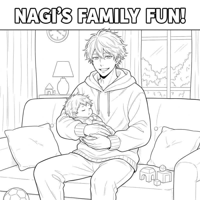 Hình Nagi Blue Lock tô màu đẹp mắt