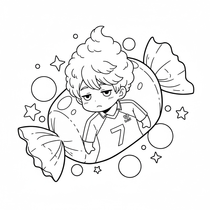 Hình Nagi Blue Lock tô màu sáng tạo