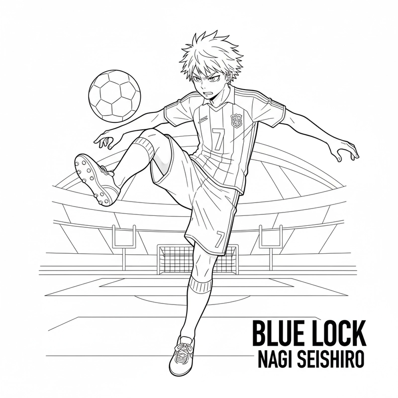 Hình Nagi Blue Lock tô màu sinh động