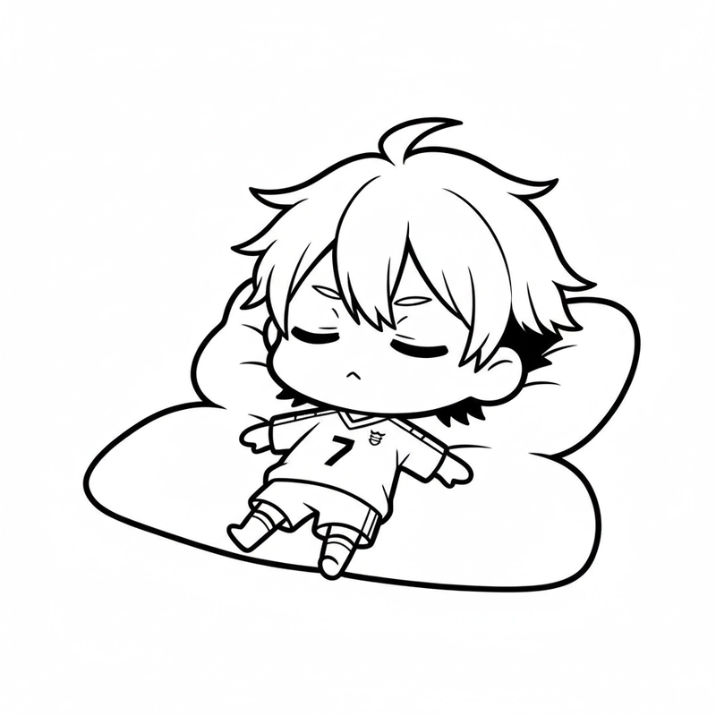 Hình Nagi tô màu đẹp cho bé trai