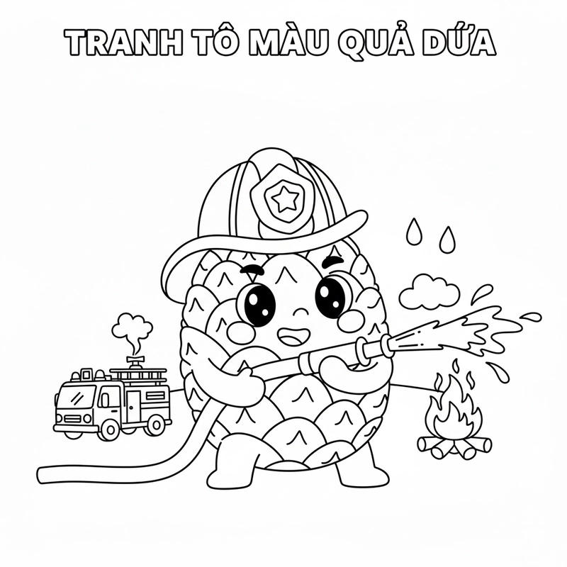 Hình Quả Dứa tô màu dễ thương