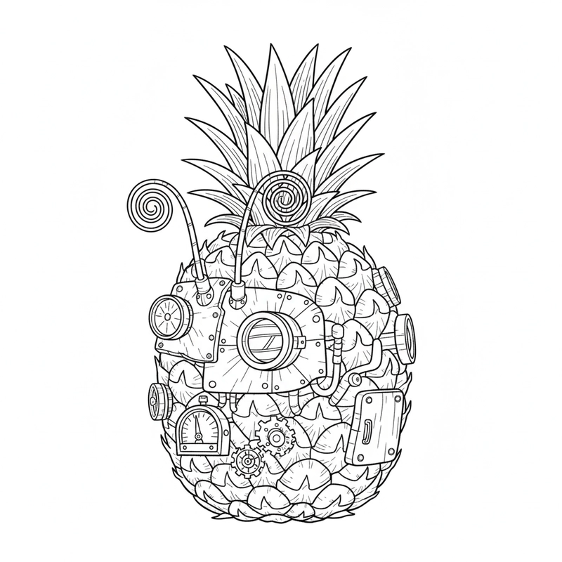 Hình Quả Dứa tô màu đẹp