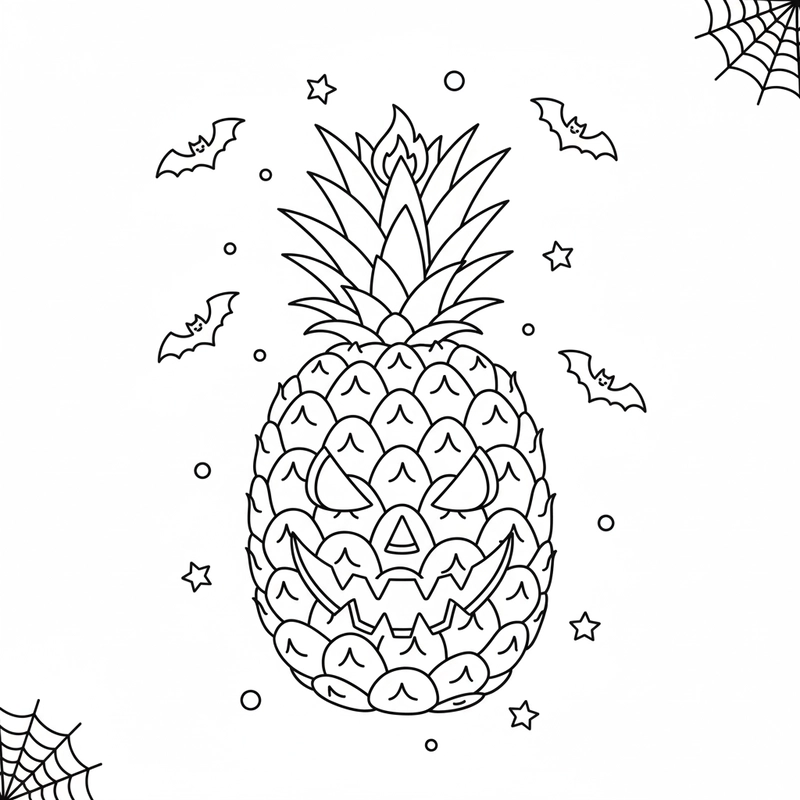 Hình Quả Dứa tô màu sinh động