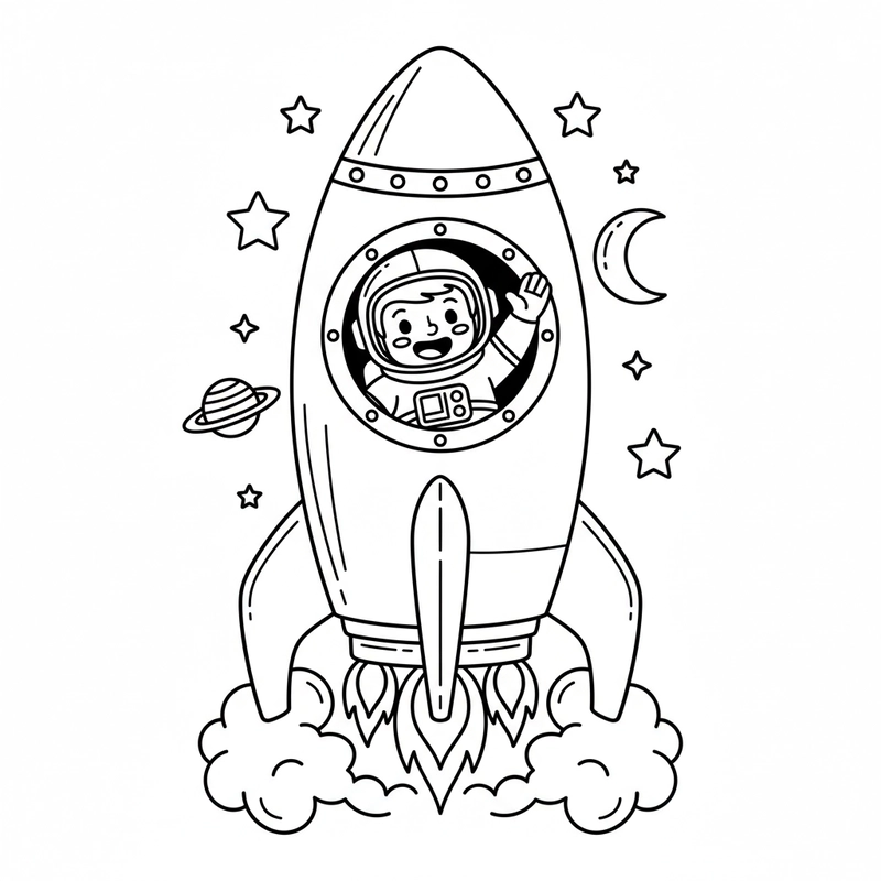 Hình Tên Lửa tô màu hấp dẫn