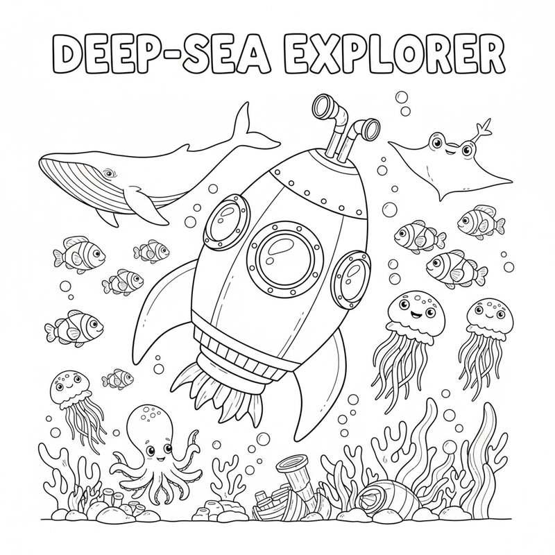 Hình Tên Lửa tô màu ngộ nghĩnh