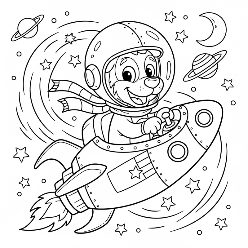 Hình Tên Lửa tô màu vui tươi