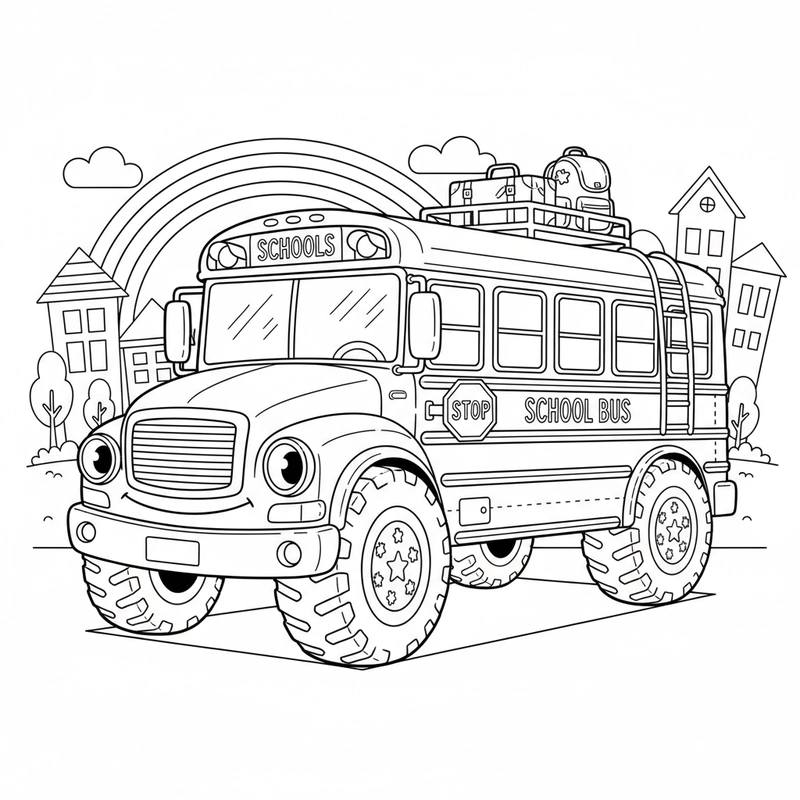 Hình Xe Khách tô màu sinh động và dễ tải