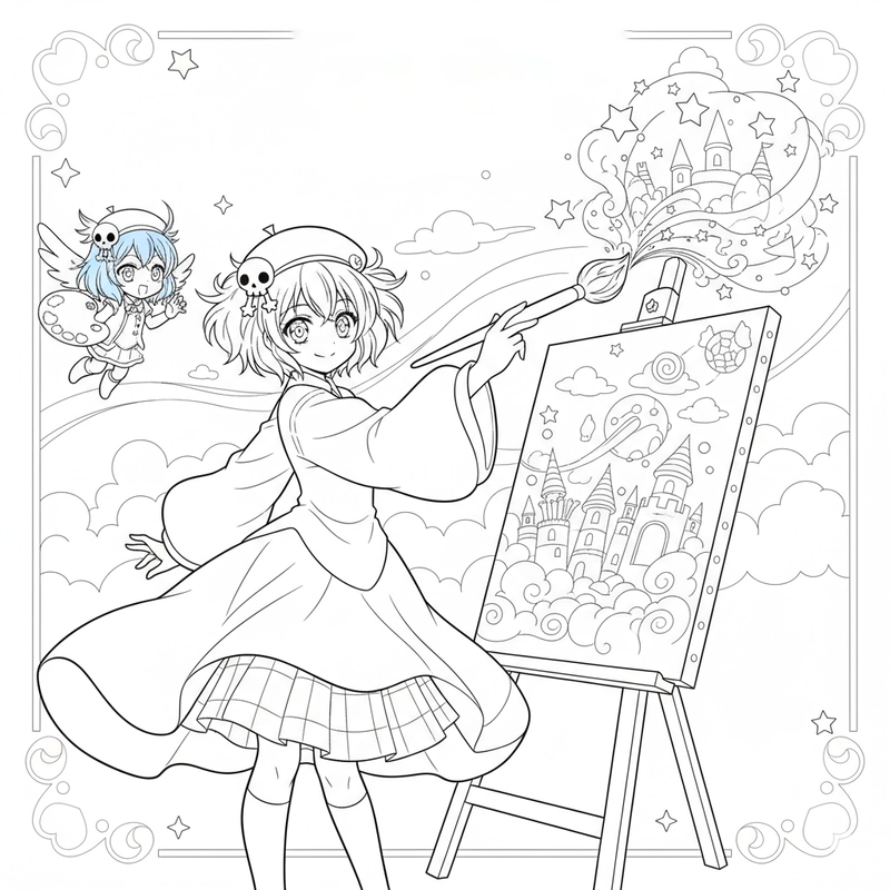 Hình ảnh Thiên Thần Hộ Vệ Ran tô màu