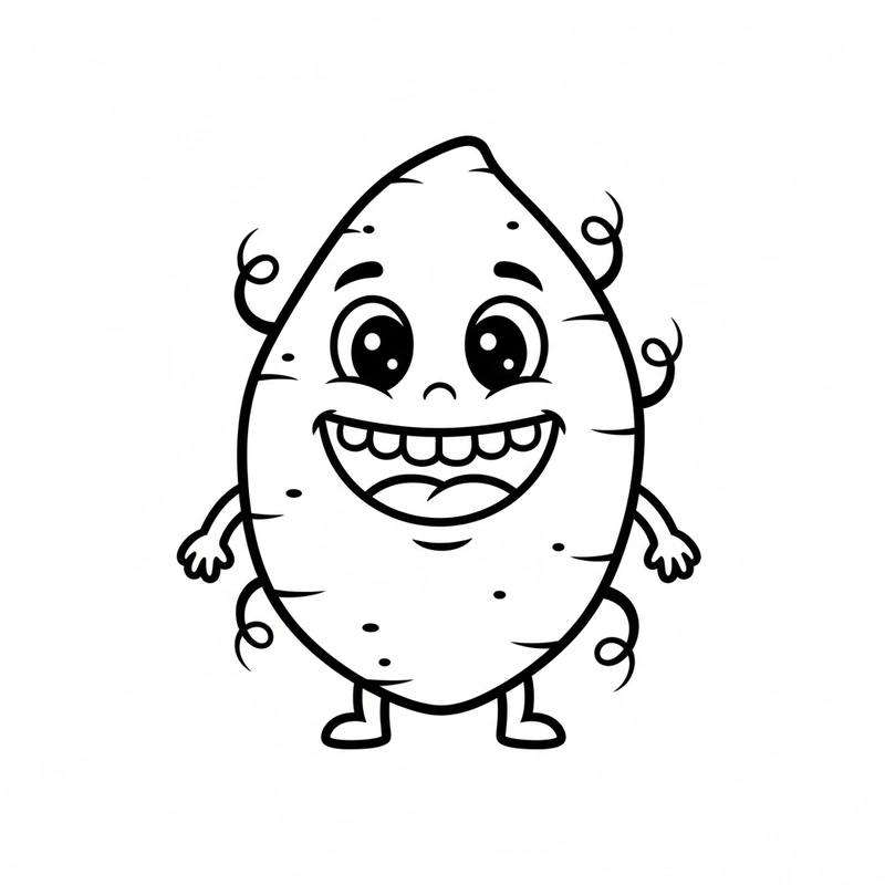 Hình ảnh tô màu khoai lang đơn giản