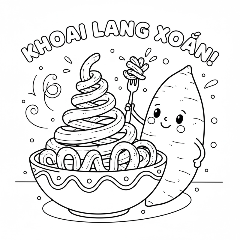 Hình ảnh tô màu khoai lang sinh động