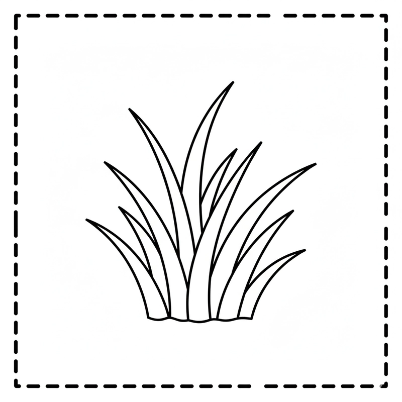 Hình bụi cỏ tô màu dễ tải