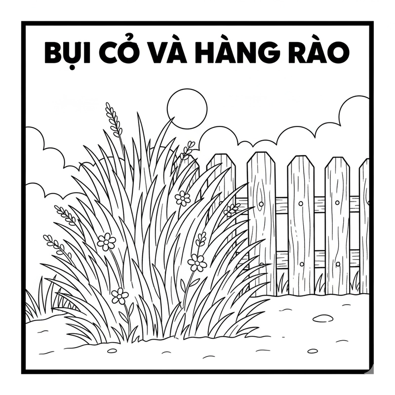 Hình bụi cỏ tô màu sáng tạo