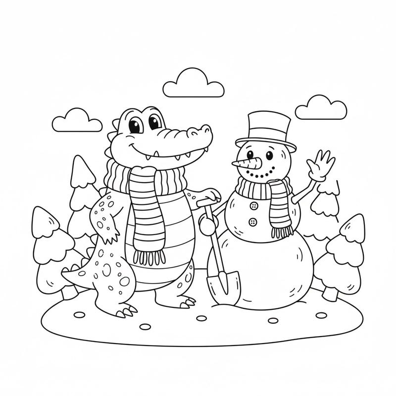 Hình con cá sấu tô màu đẹp