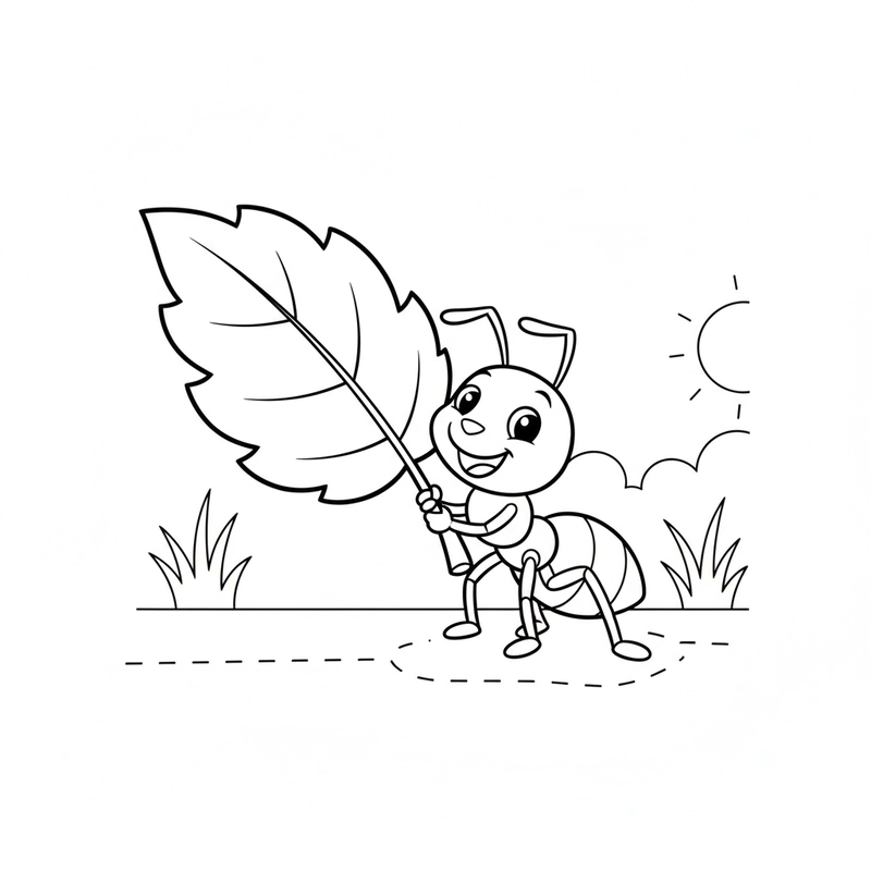 Hình con kiến cho bé tô màu