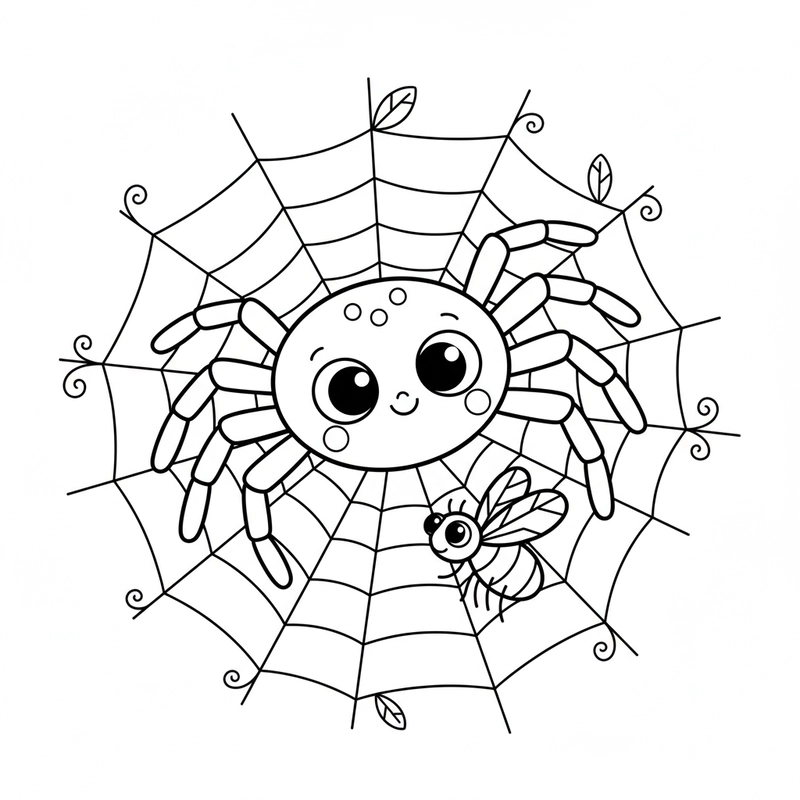 Hình con nhện cho bé tô màu