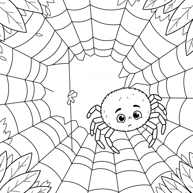 Hình con nhện tô màu