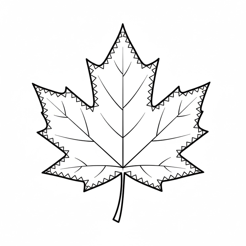 Hình lá cây tô màu đơn giản