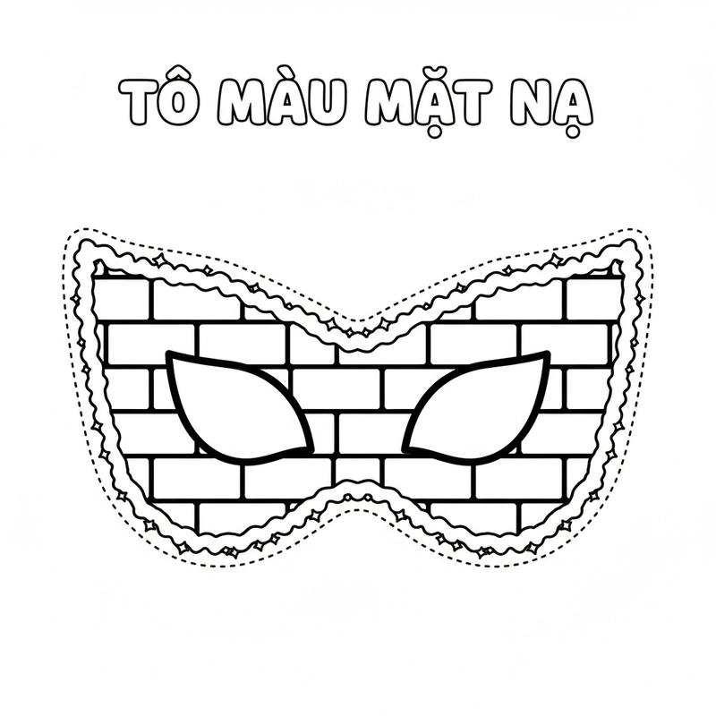 Hình mặt nạ công chúa tô màu đơn giản