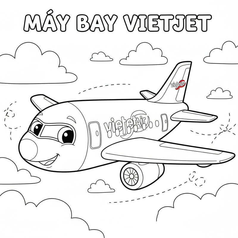Hình máy bay Vietjet bay trên mây