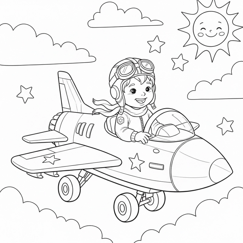 Hình máy bay quân sự tô màu