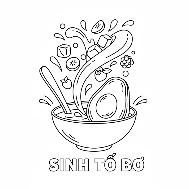 Hình quả bơ tô màu đẹp mắt