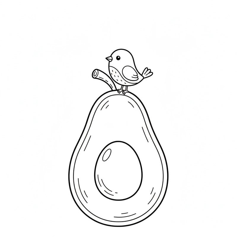 Hình quả bơ tô màu sinh động